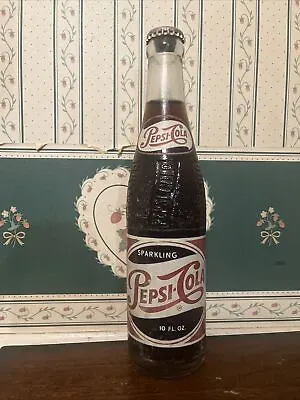 Full 10 Oz. 1950’s Pepsi Cola Soda Bottle Goldsboro N.C. • $12.99