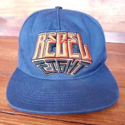 Vintage Rebel Eight 8 Hat Y2K Adult Snapback Blue Metal Punk Hip Hop Streetwear  • $99.95