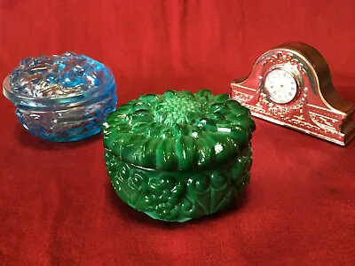 1930's Antique Trinkets Boxes Malachite Green Lapis Blue Hoffmann And Schlevogt • $120