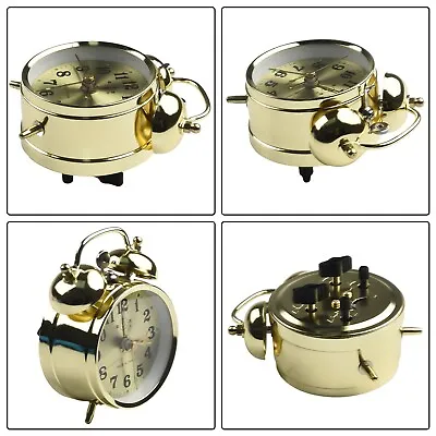 Horseshoe Mechanical  Gold Alarm Clock Manual Wind-Up Vintage Metal Clock-Cute • $17.70