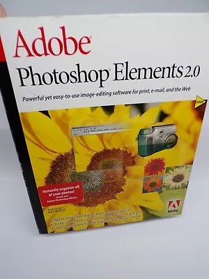 Adobe Photoshop Elements 2.0 CD With Serial Number Sealed CD Case • $12.99