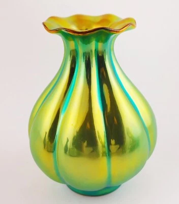 $125 • Buy Zsolnay Green Eosin Segmented Vase