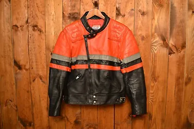 $169 • Buy Schott British Cowhide Vintage Cafe Racer Motorcycle Biker Leather Jacket 42l