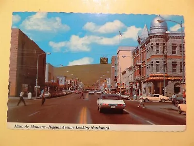 Missoula Montana Vintage Postcard Street View Looking Northward On Higgins Ave. • $1.99