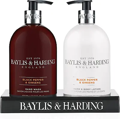 £12.31 • Buy Baylis & Harding Black Pepper And Ginseng Hand Wash And Lotion Set - Vegan