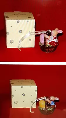 Villeroy & Boch EASTER BUNNY GIRL BOY Ornament Set Of 2 Rabbit Egg Basket Figure • $49.99