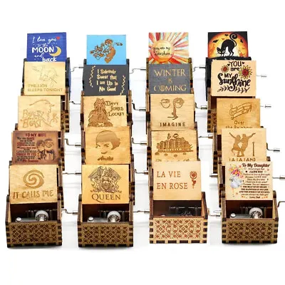 $5.99 • Buy Birthday Gifts Music Box Harry Potter Engraved Hand Crank Christmas Wooden Box !