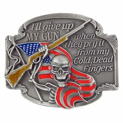 Right To Bear Arms Skeleton 2nd Amendment Gun Rights Belt Buckle Fits 1.5  Belts • $27.95