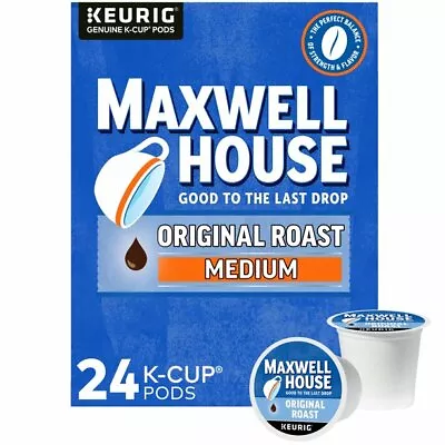 Maxwell House Original Roast Medium Ground Coffee Keurig K-Cup Pods 24 Ct • $15.27