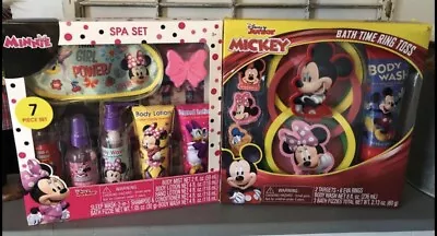 2-New Minnie Mouse Spa Set W/Sleep Mask & Micky Mouse Ring Toss Bath Gift Sets • $32.99