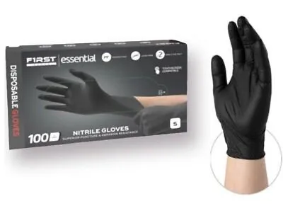 First Glove Black Nitrile Light Industrial Disposable Gloves 3 Mil Latex Free • $10.99