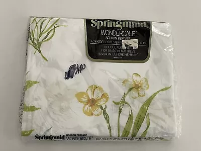 Vintage Springmaid Wondercale Flower Double Flat Sheet No Iron NEW 0923 • $14.99