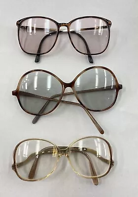 1970's 80's LOT OF THREE Women's Glasses Tinted Prescriptions Brown Tones AS IS • $1.99