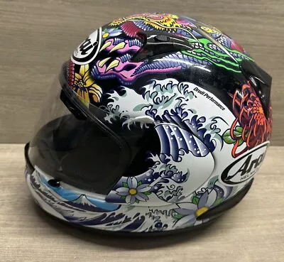 Arai RX-Q Snell Helmet Oriental Koi & Dragon Black Motorcycle Helmet Size Large • $399.99