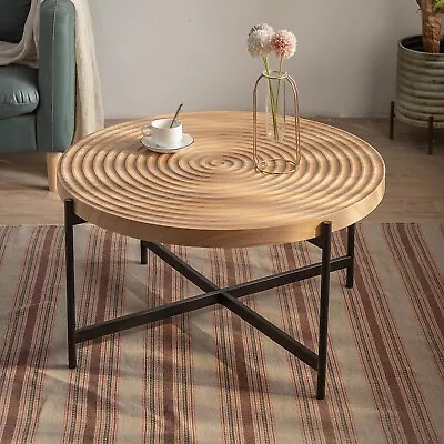 Modern Thread Design Round Coffee Side Table • $162.15