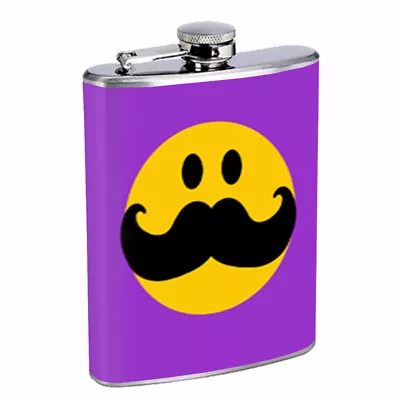 Cute Mustache D4 8oz Stainless Steel Hip Flask • $14.95