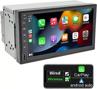 $55.99 • Buy 7  Touchscreen Car Radio 2 Din Wireless Carplay & Android Auto Bluetooth AirPlay