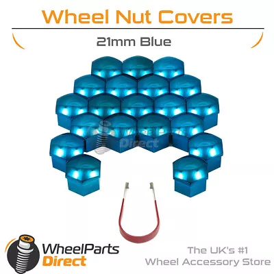 Blue Wheel Nut Bolt Covers 21mm GEN2 For Mazda MPV [Mk2] 99-06 • $18.94