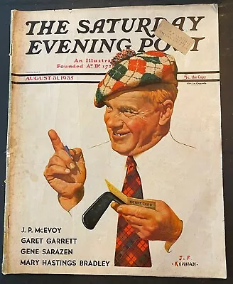  Vintage The Saturday Evening Post  August 31 1935 Golfer By J. F. Kernan  • $53