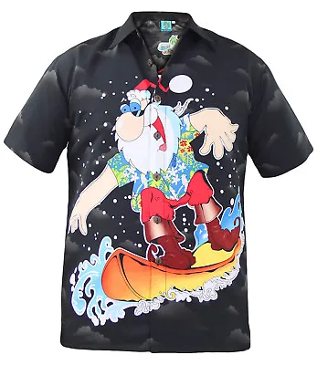 £7.99 • Buy Mens Hawaiian Shirt Santa Top Holiday Beach Summer Fancy Alohaparty S-3xl Shirts