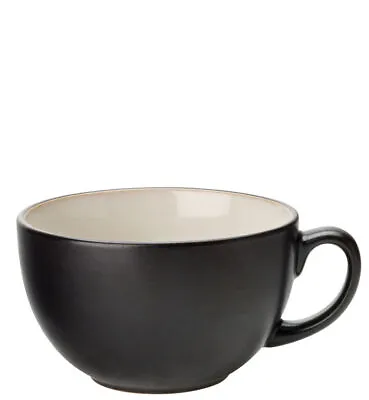 Barista Cafe Black Almond Porcelain Cappuccino Coffee Cup 13Oz (37Cl) Pack Of 6 • £22.99