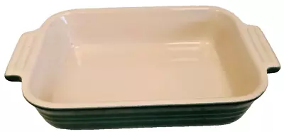 LE CREUSET  Rectangle Stoneware Casserole Pie Dish Green 19 Cm. • £19.99