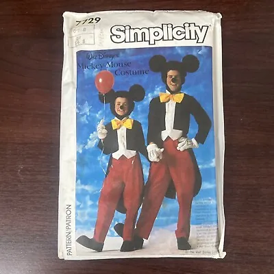 Disney Mickey Mouse Costume Sewing Pattern Simplicity 7729 Child 6-8 Uncut • $10