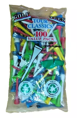 Vintage Tour Classics 100 T's 2 1/8 In Wooden Golf Durable Hardwoo Biodegradable • $13.50