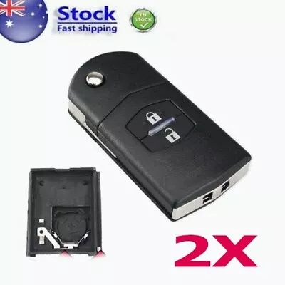 2X 2 Button Remote Flip Key Shell Case FOB Suitable For Mazda 3 5 6 2004-2013 • $17.14