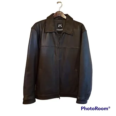 G-111 Apparel Men's Size XL Genuine Leather Full Zip Brown Jacket Coat • $79.99