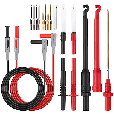 Multimeter Automotive Test Leads Kit For Fluke 4mm Wire Piercing Clip Probe Plug • $18.04