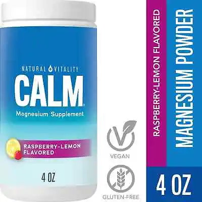 Natural Vitality Calm Magnesium Citrate Supplement Powder Drink Mix Raspberry L • $14.50