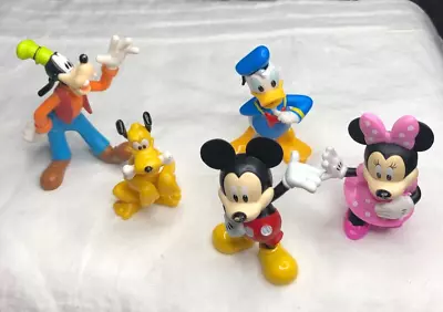 Disney Lot Of 5 Figures Mini Mickey Minnie Mouse Goofy Pluto Donald 2.5 + Tall • $10