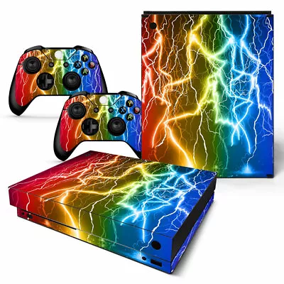 XBOX ONE X VINYL PROTECTIVE SKINS DECALS WRAP STICKERS -Gorgeous Lightning • $11.24