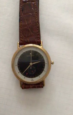 Movado Esq Goldplated Day/date Mens Mint W/original Strap Estate Sale #87-86-885 • $245