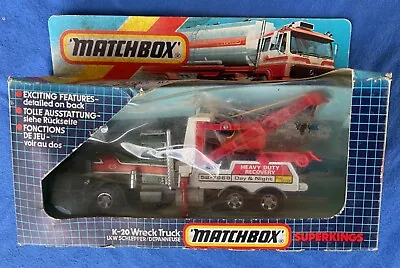 1985 MATCHBOX Superkings K-20 WRECK TRUCK  1:40 Scale Die-cast Model Boxed • $59.99