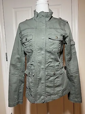 Kensie Utility Cargo Jacket Military Style Army Green Women's Size Small • $20.39