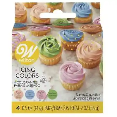 LOT OF FOUR Wilton Icing Colors Edible Decorate Gel Color Set New 16 JARS Total • £16.21