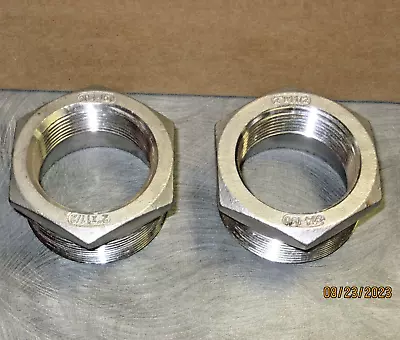 (2) 304 Stainless Steel Male To Female 2  X 1-1/2  Reducing Bushing Fitting • $13.50