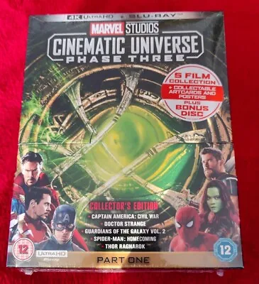 Marvel Studios Cinematic Universe Phase 3 Part 1 Boxset 4k Uhd & Blu Ray Sealed • £21.99