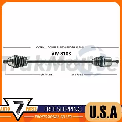 Front Passenger Side CV Axle Shaft CV Joint For Volkswagen Tiguan 2017 2016 2015 • $125.94