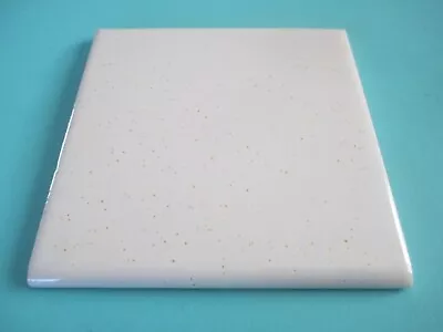 Vintage White Gold Speckle Fleck Ceramic Bullnose Edge Wall Tile 4 1/4  X 4 1/4  • $7