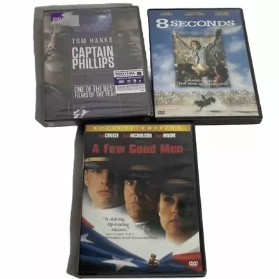 DVD Lot Of 3 Movies Captain Phillips 8 Seconds And A Few Good Men • $9