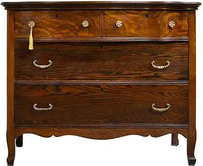 Antique Farmhouse Oak 4 Drawer Dresser Or Sideboard • $1300