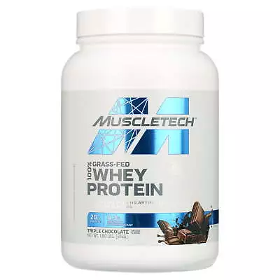 Muscletech Grass-Fed 100%Whey Protein PowderTriple Chocolate，20g Protein1.8lbs • $20.16