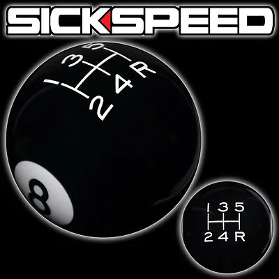 Black 8 Ball Shift Knob 5 Speed Short Throw Shifter Lever Selector 12x1.75 K05 • $38.88