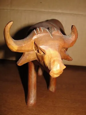 Vintage Carved Wooden Figurine Water Buffalo 4  High • $19