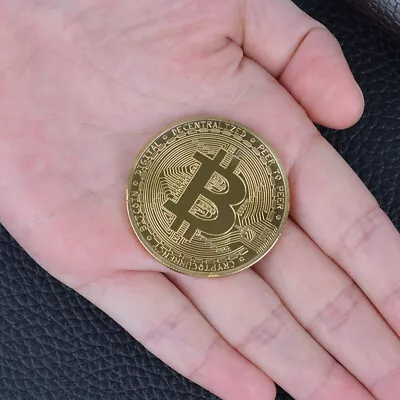 1pc Bitcoin Coins Commemorative Collectors Alloy Gold Plated Coin Gold / Silver • $4.84