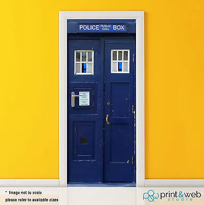 £41.99 • Buy Dr Who Tardis Box Vinyl Door Wrap Decal Sticker Self Adhesive Police Box Bedroom
