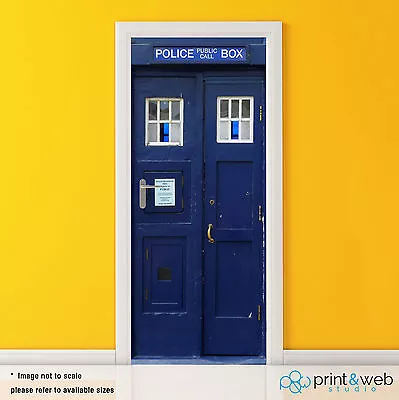 £42.99 • Buy Dr Who Tardis Box Vinyl Door Wrap Decal Sticker Self Adhesive Police Box Bedroom